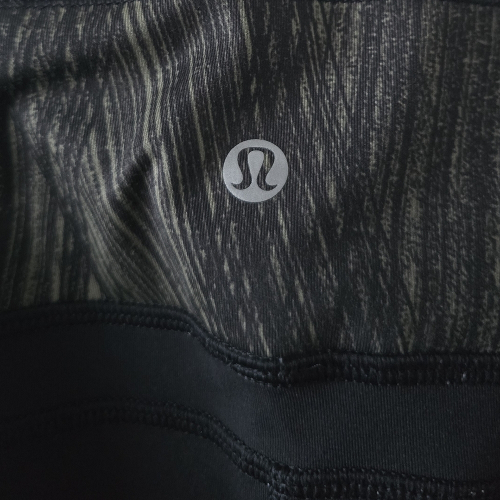 Lululemon Fresh Mesh Run Crop Leggings Sz4 Wind Chill Fatigue Green Blck Pockets - Picture 14 of 16